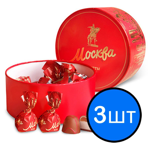 Конфеты Москва, Красный Октябрь (банка), 200г х 3шт купить на OZON по ...