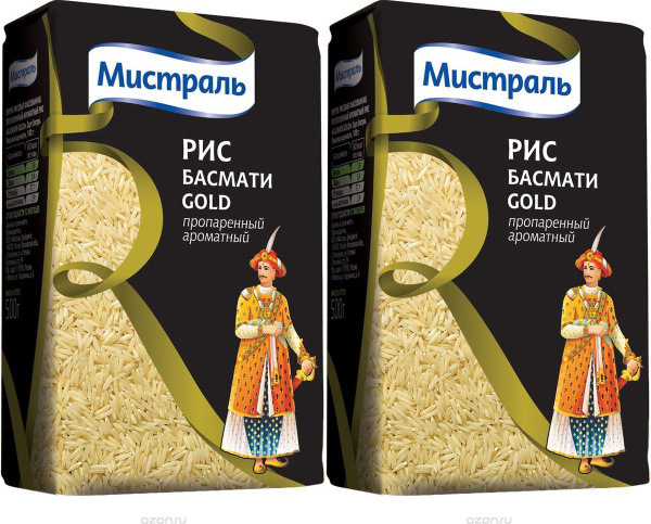 Мистраль Рис БАСМАНИ Gold, 0,5 кг*2 шт, 1 кг купить на OZON по низкой ...