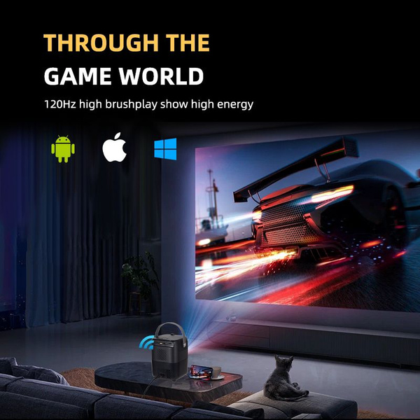 Проектор для фильмов и игр, с двумя джойстиками, WIFI6, Bluetooth ...
