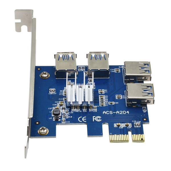 Множитель карты PCI Express PCIE от 1 до 4 USB GPU X1 X16 PCI-E Riser ...