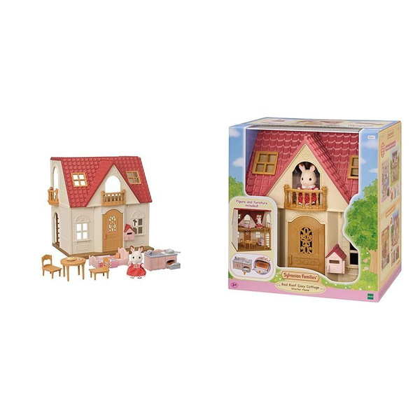 Sylvanian Families 5303 Cosy Cottage Starter Home - Casa A 2 Piani Con Personaggio Coniglio Cioccolato E Mobili, Per Bambini 3+