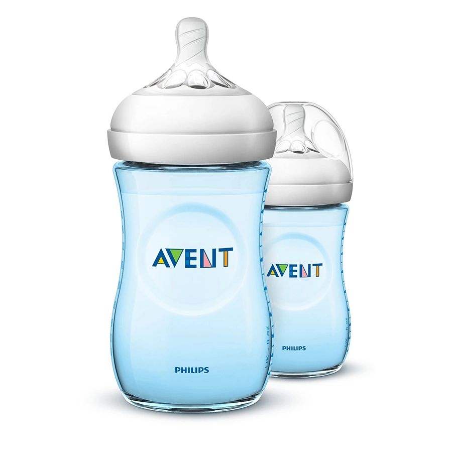 Бутылочки Philips Avent Natural набор 2 штуки, 260 мл, голубые SCF035/27