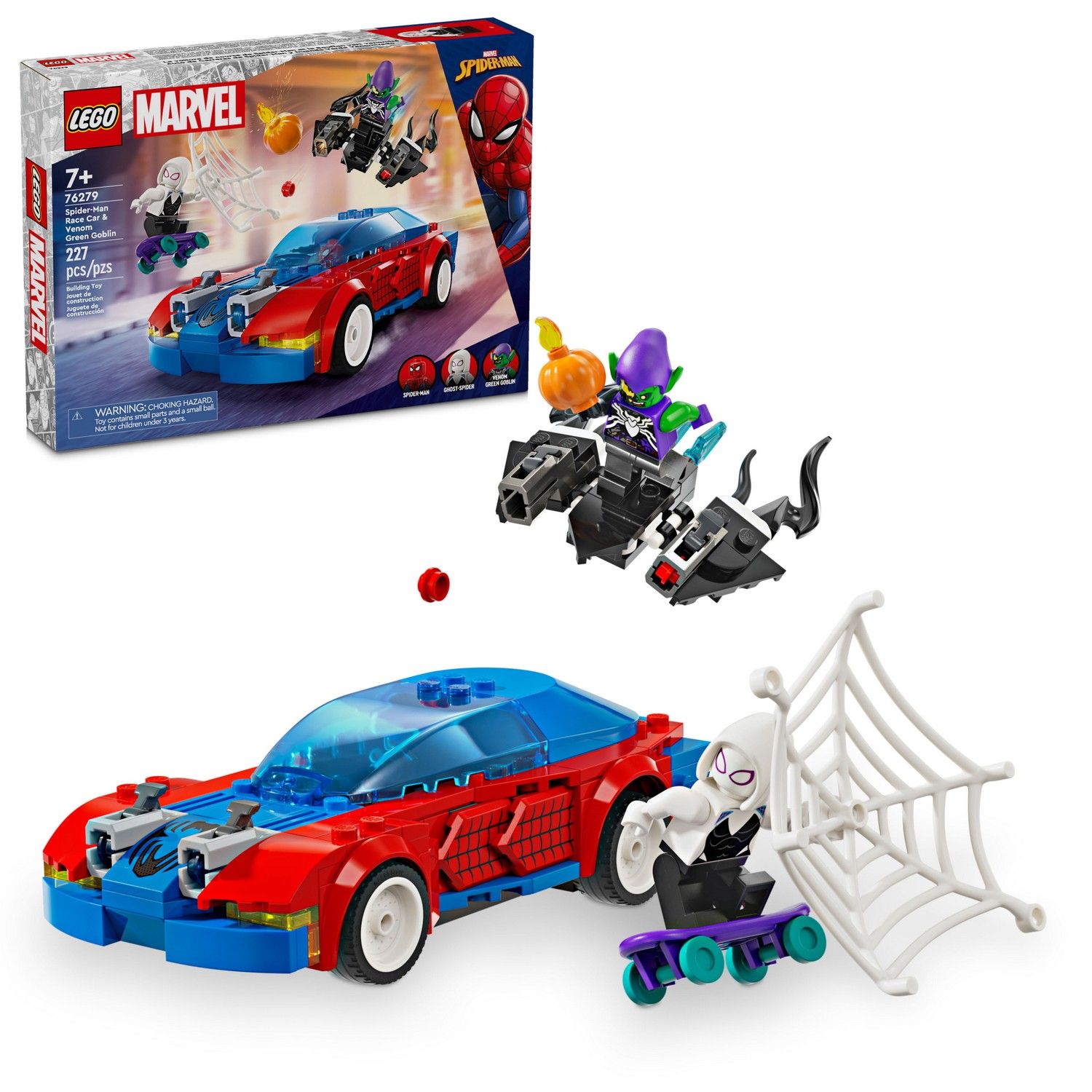 Конструктор детский LEGO Marvel Гоночная машина Человека-паука и Зеленый  Гоблин-веном, 227 деталей, возраст 8+, 76279 - купить с доставкой по  выгодным ценам в интернет-магазине OZON (1480282798)