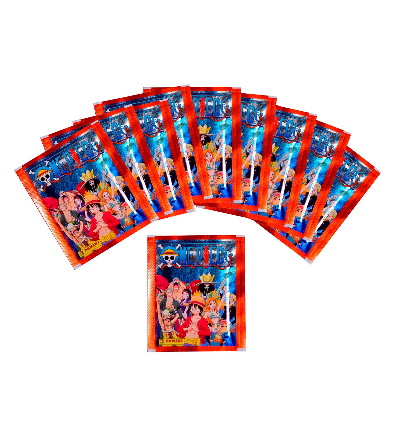 Panini / 10 пакетиков наклеек One Piece / 50 наклеек