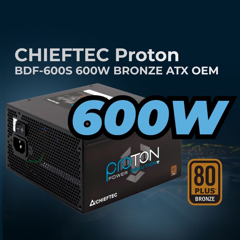 Блок питания для ПК Chieftec Proton BDF-600S-Bulk (ATX 2.3, 600W, 80 PLUS BRONZE, Active PFC, 120mm fan) OEM