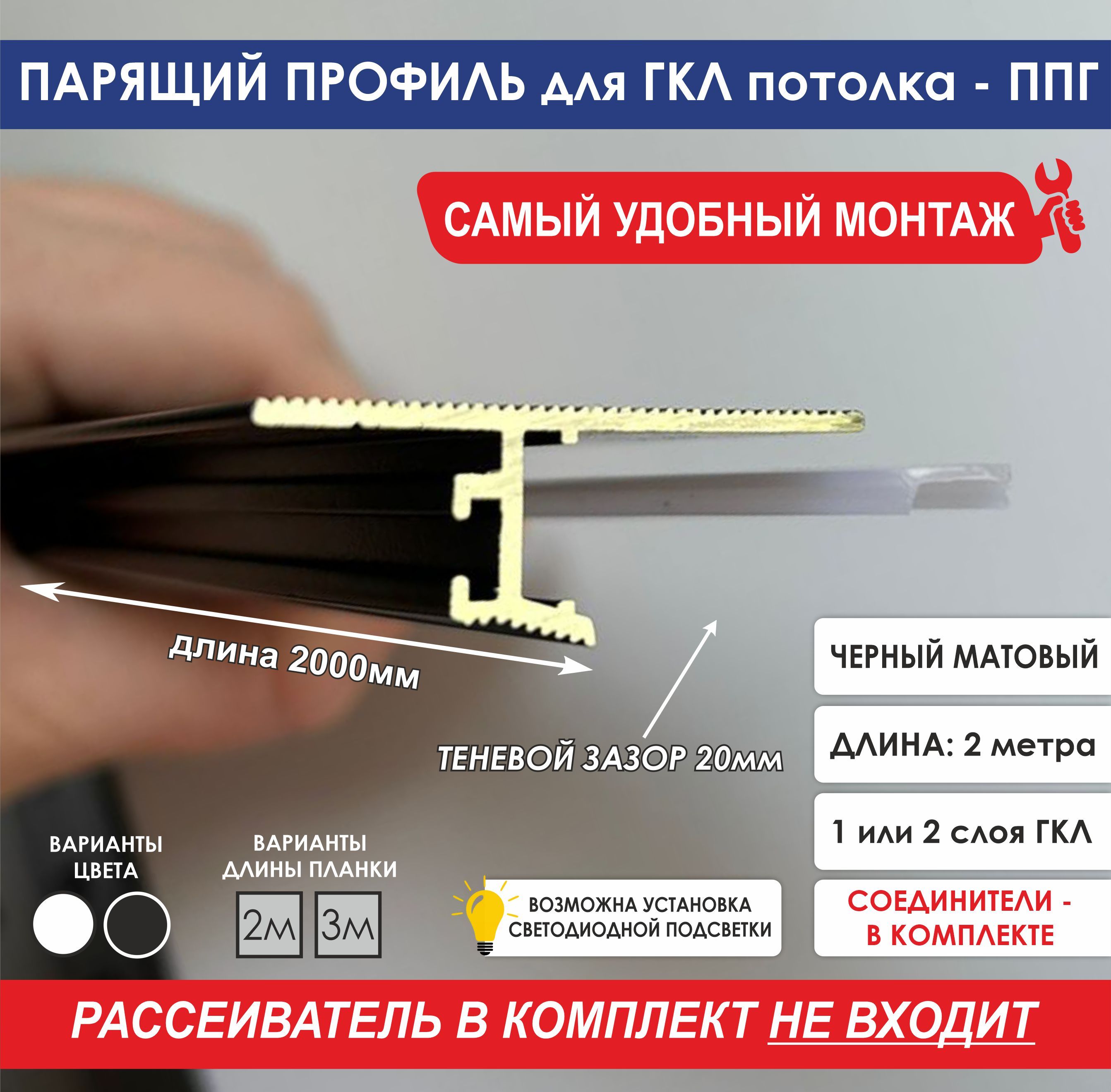 Теневой Профиль для Гкл купить на OZON по низкой цене