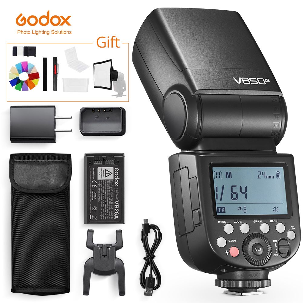 Godox V850III 76 Вт 2.4G GN60 Wireless X System Литий-ионный аккумулятор Speedlite для Canon Nikon Sony Pentax Olympus