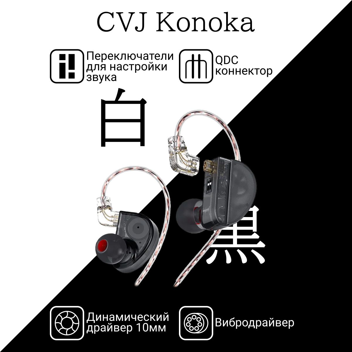 Наушники Внутриканальные CVJ Konoka - купить по доступным ценам в  интернет-магазине OZON (1224354275)