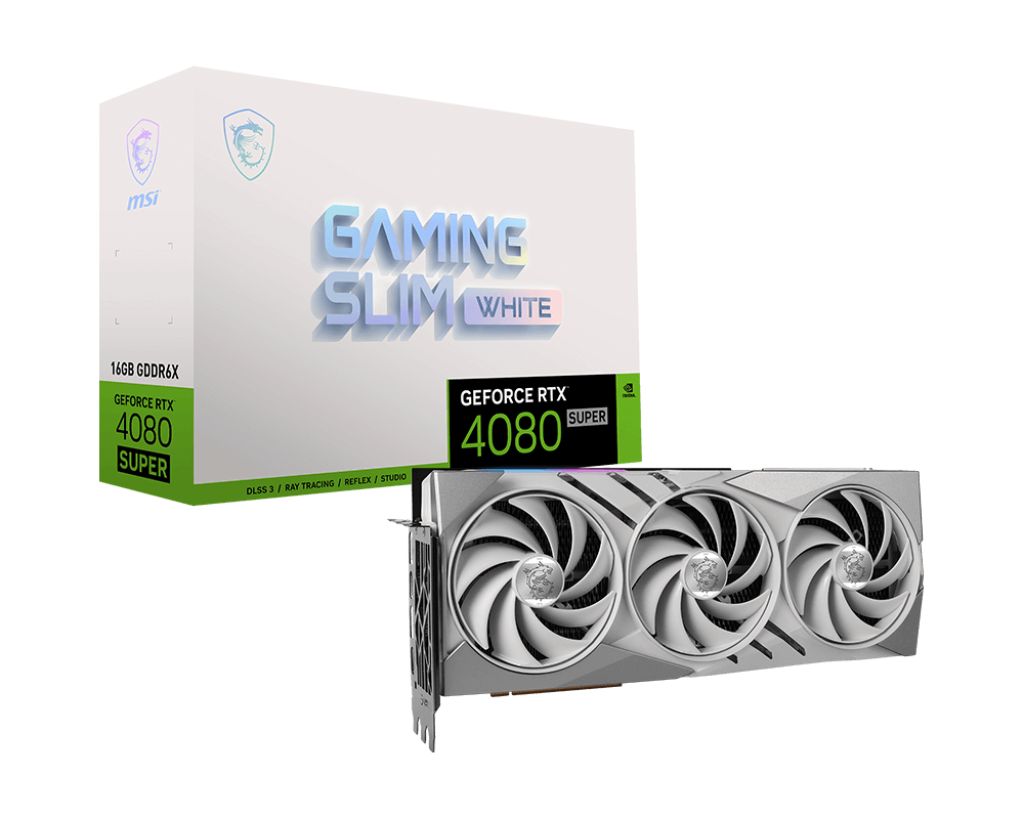 MSIВидеокартаGeForceRTX4080SUPERGAMINGSLIMWHITE16ГБ(RTX4080SUPER16GGAMINGSLIMWHITE).Уцененныйтовар