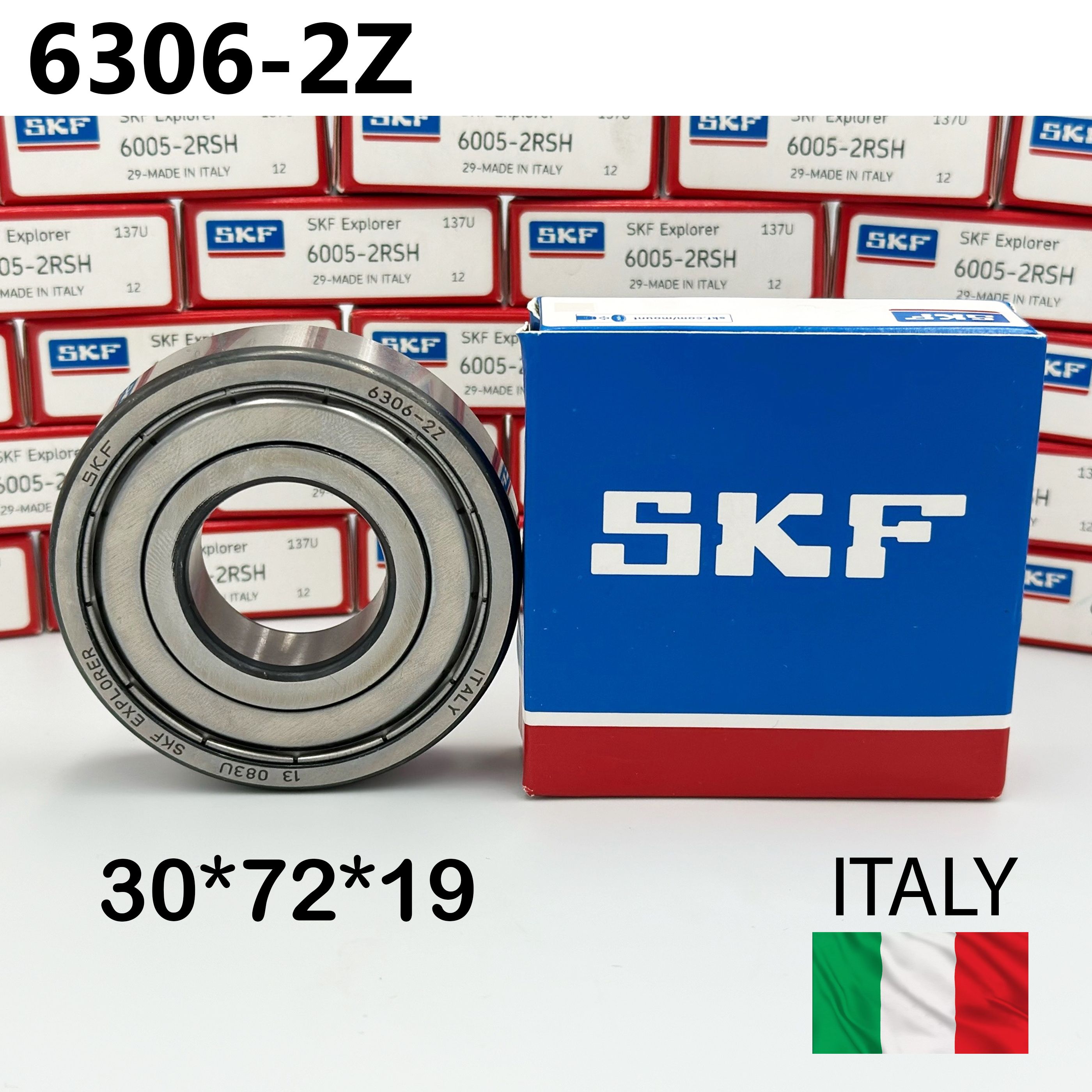 Подшипник SKF 6306-2Z (80306) размер 30*72*19 Италия, универсальный