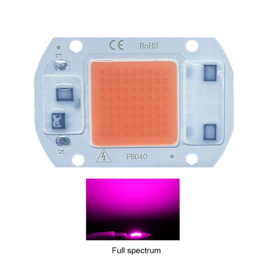 F6040AC220ВCOBСветодиоднаяЛампаДляВыращивания,50Вт30Вт20ВтПолныйСпектрБезДрайвераДляВыращиванияРассадыЦветов