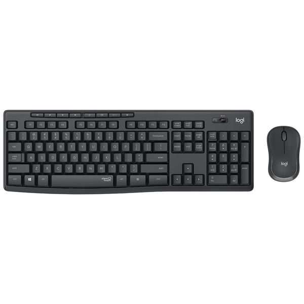 Logitech Комплект мышь + клавиатура беспроводная MK295, Английская раскладка, черный