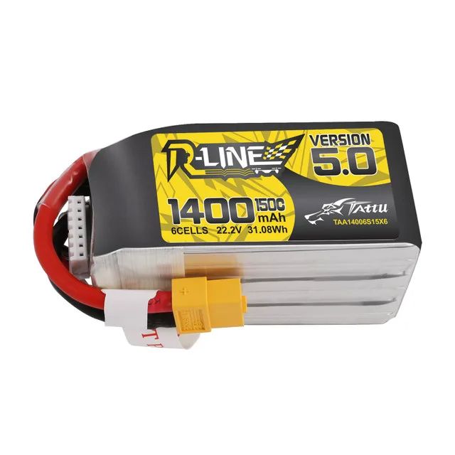 АккумуляторTattuR-LineV5.022.2V1400mAh150C6SLiPoсразъемомXT6