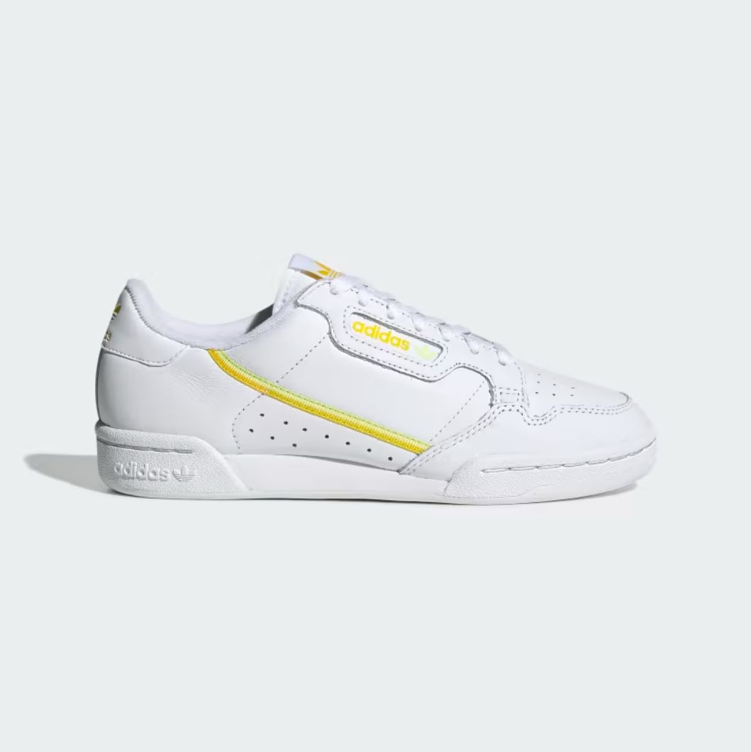 Adidas continental 80 white yellow on sale