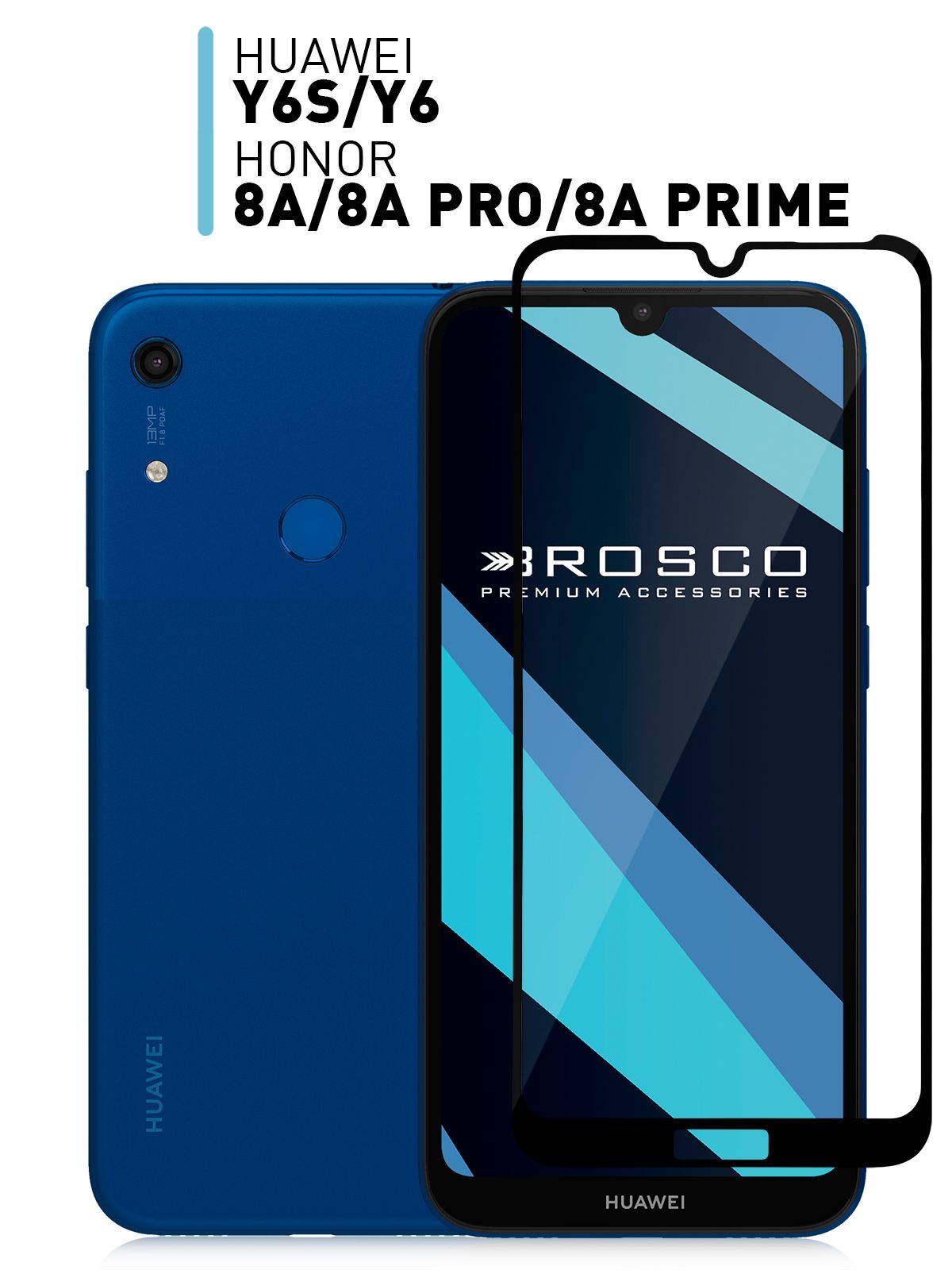 Защитное стекло для Honor 8A, 8A Pro, 8A Prime, Huawei Y6s, Y6 и Y6 Prime  2019 (Хонор 8А, Хуавей У6с, У6 и Y6 Прайм 2019) с олеофобным покрытием,  ROSCO - купить с