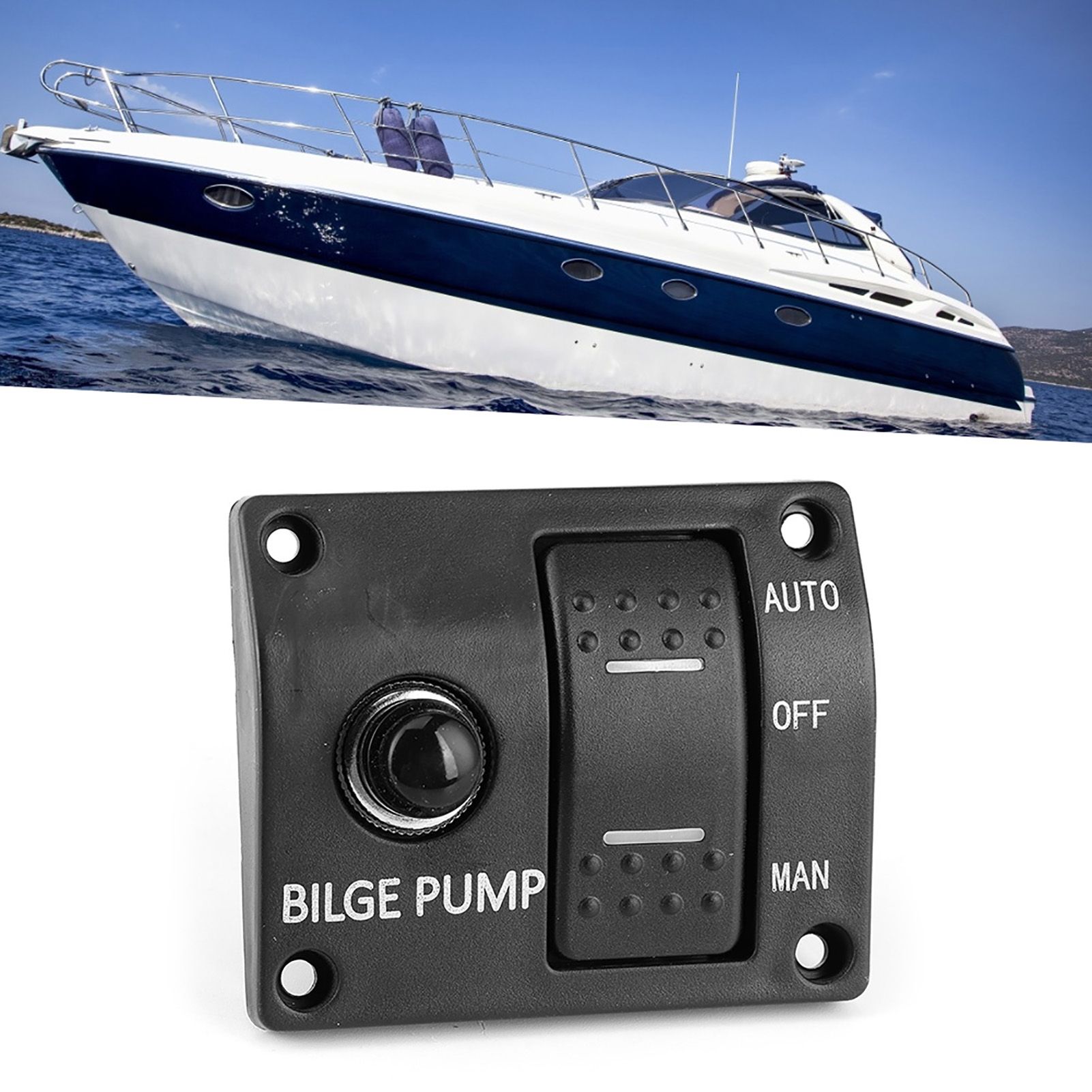 3-полосная панель переключателей Bilge Pump со светодиодным индикатором 12В 24В