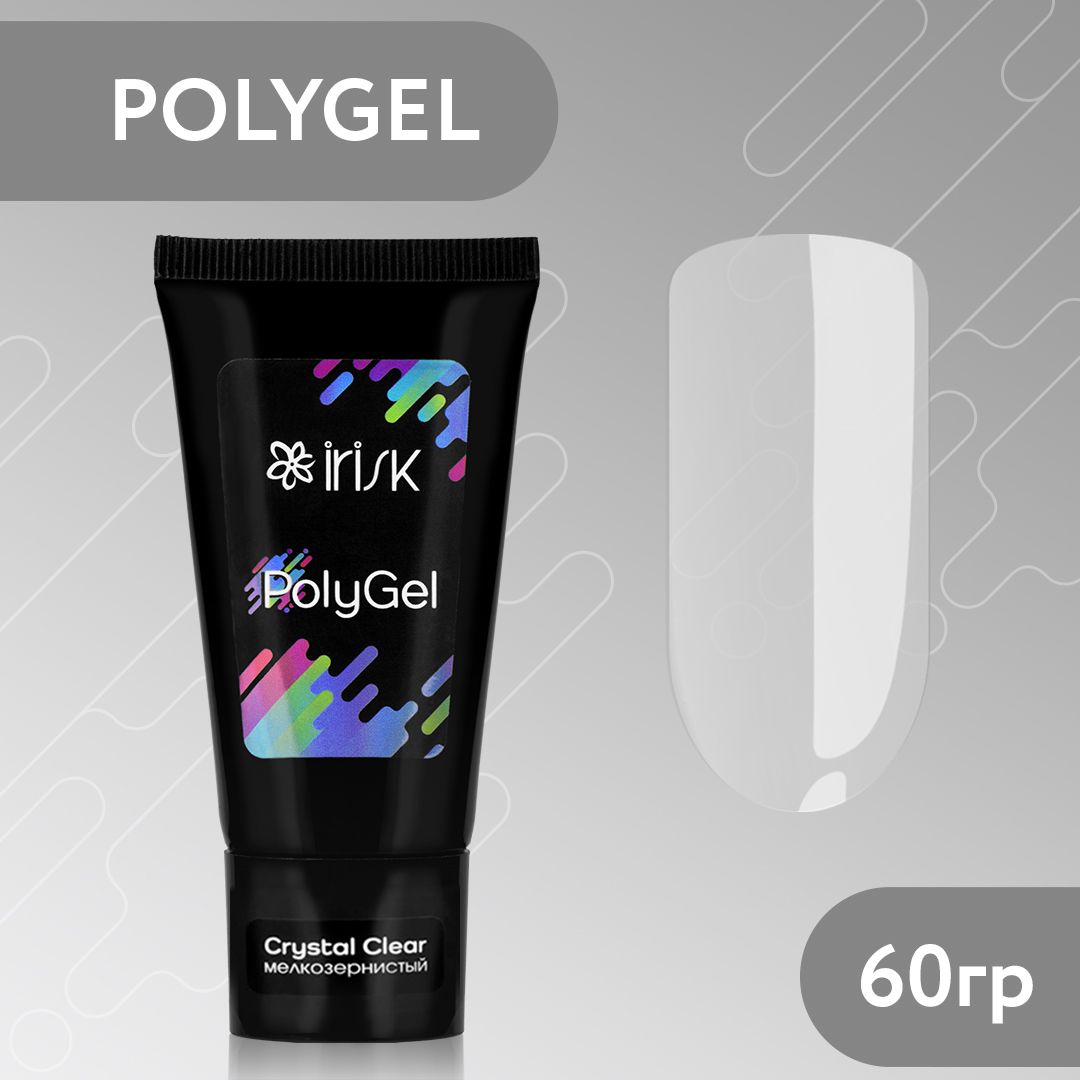 IRISK Полигель для наращивания и моделирования ногтей PolyGel, 60 гр. (20 Crystal Clear, прозрачный )