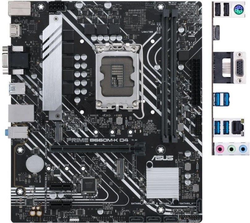 МатеринскаяплатаASUSPRIMEB660M-KD4(LGA1700,IntelB660,DDR4,64ГБ,PCIE3.0,PCIE4.0),90MB1950-M1EAY0