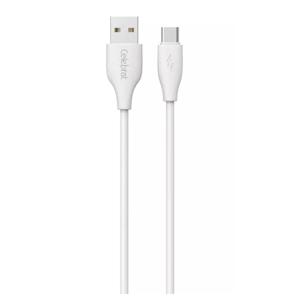 Дата-кабельCelebratCB-31USB-Type-C1м3Aбелый