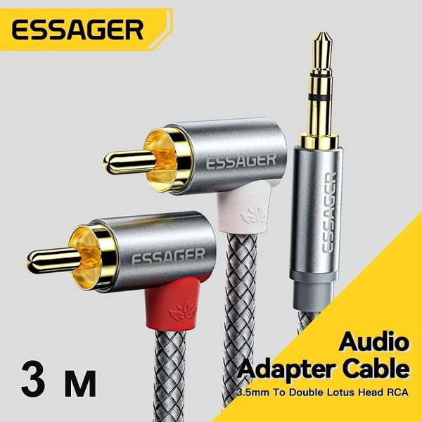 EssagerАудиокабель3.5мм/RCA,3м,серый