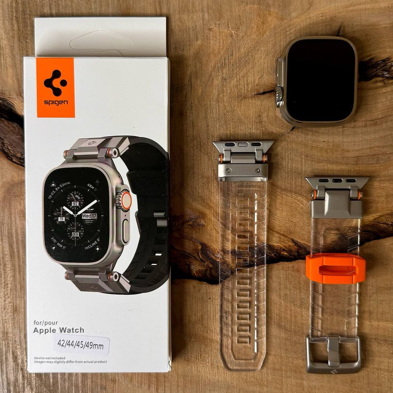 РемешокдлячасовAppleWatchUltra42/44/45/49mm/SpigenDuraProArmor/Прозрачный