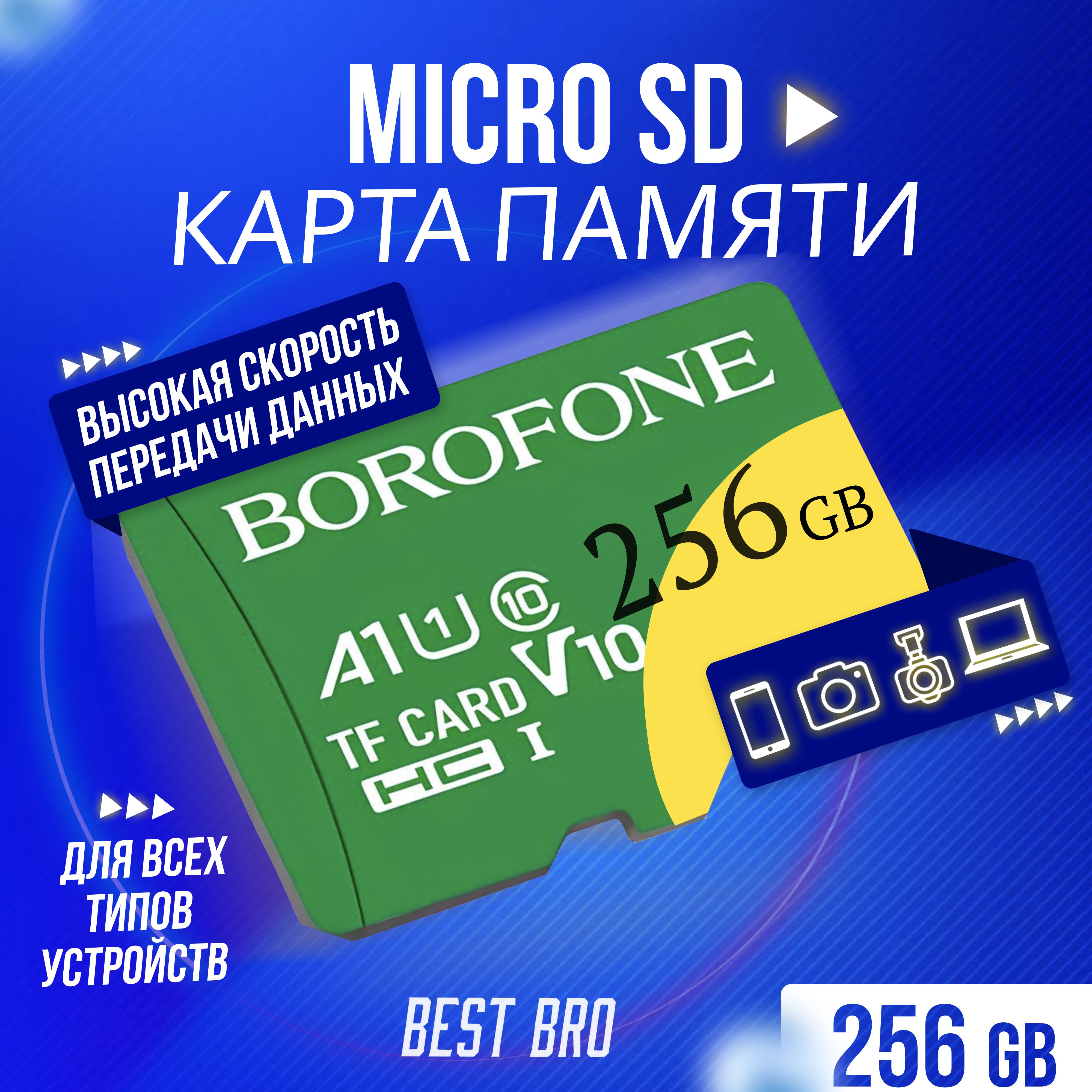 Картапамятиborofone256Гб