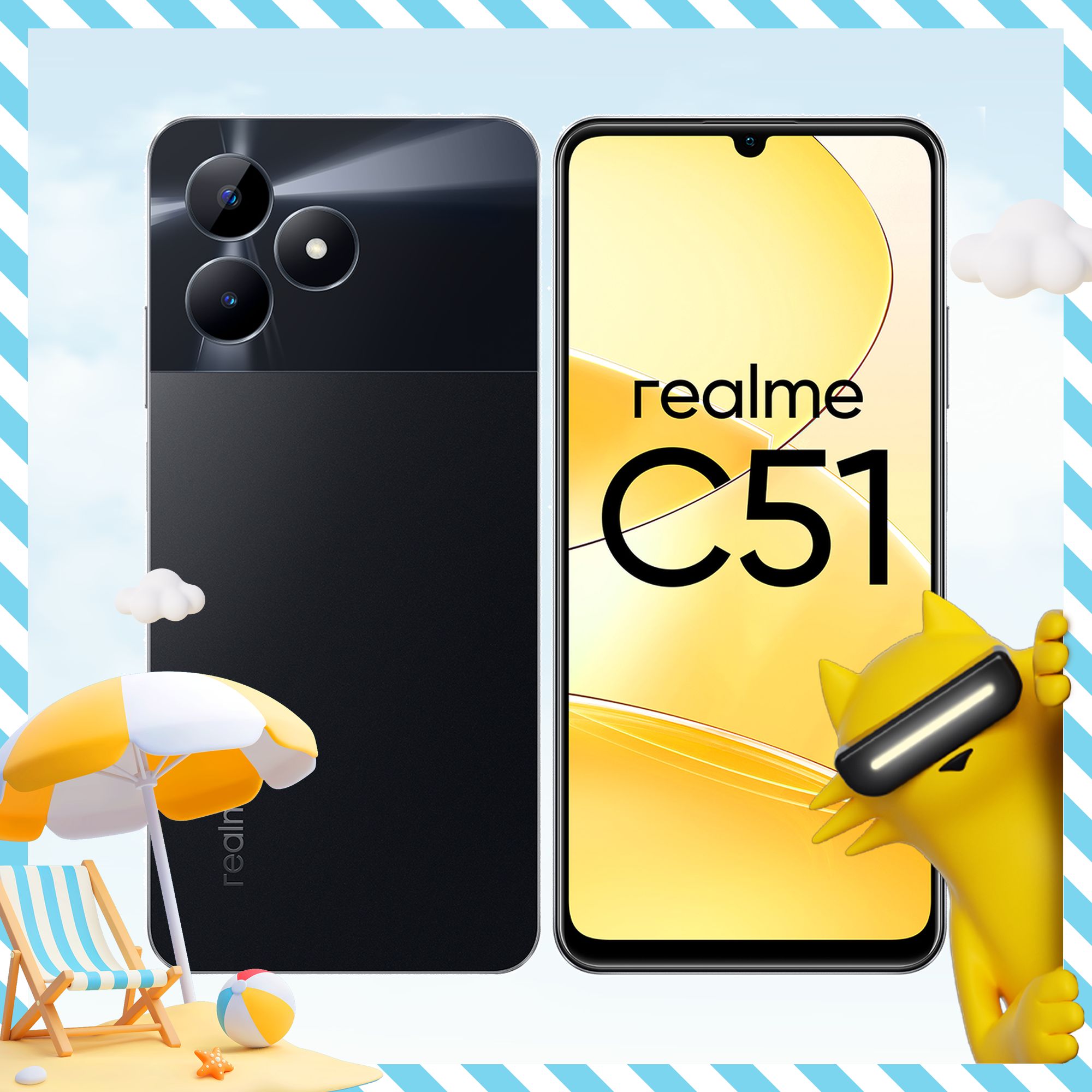 Смартфон realme C51 - купить по выгодной цене в интернет-магазине OZON  (1136286961)