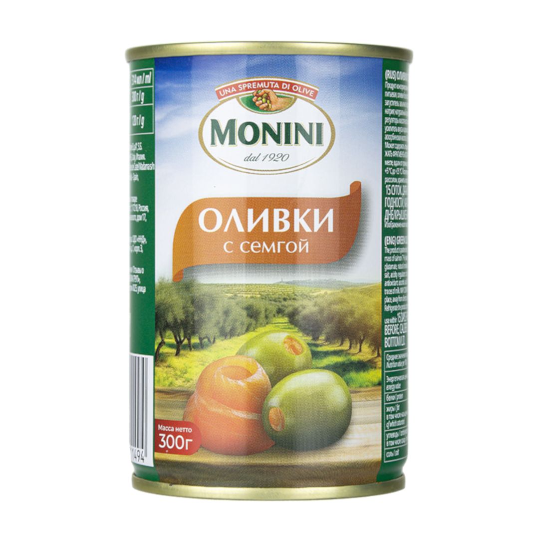 Оливки Monini с семгой, 300г