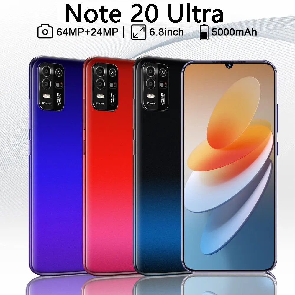 PAGRAERСмартфонСмартфонNote20Ultra6.8”,5000мАч,24+64MP,AndroidСмартфон,поддержкарусскогоязыка,5GWIFIGPSSIMIPSРежиможиданияПолноэкранныйрежим,2024new,ПодходитдляофисаобразованияигрGlobal6/128ГБ,черный,синий