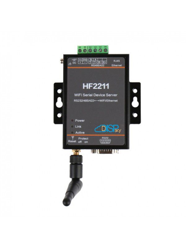 HF-2211. Ethernet/Wi-Fi/ RS-485/RS-232. Преобразователь интерфейсов на DIN-рейку.