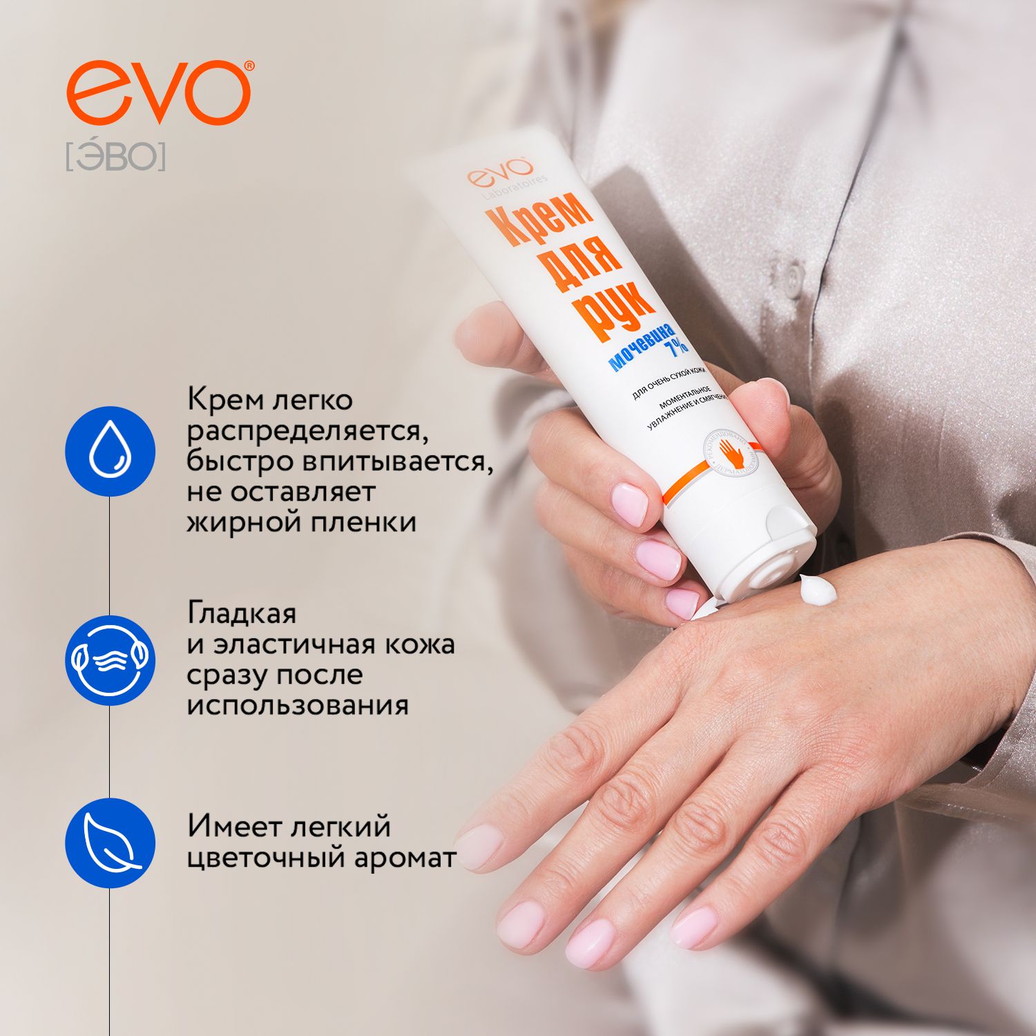 EVO/ЭВО Крем для рук с мочевиной 7% для очень сухой кожи, 100 мл(图1)
