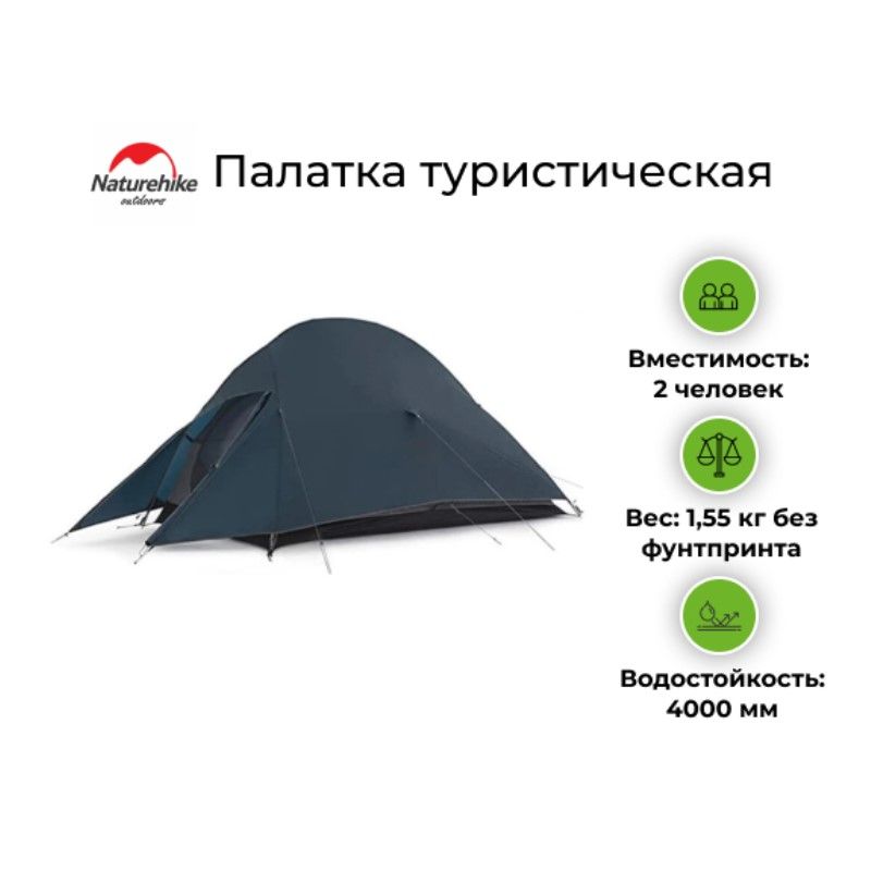 Палатка туристическая Naturehike Cloud UP 2 20D (Морской синий)