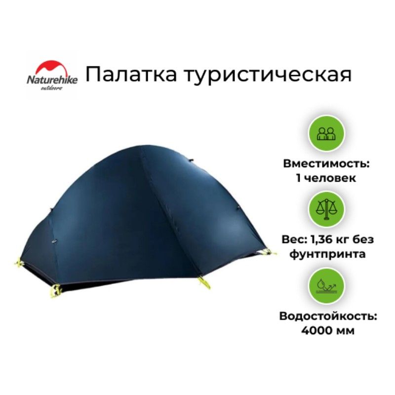 Палатка туристическая Naturehike Cycling 1 20D (Морской синий)