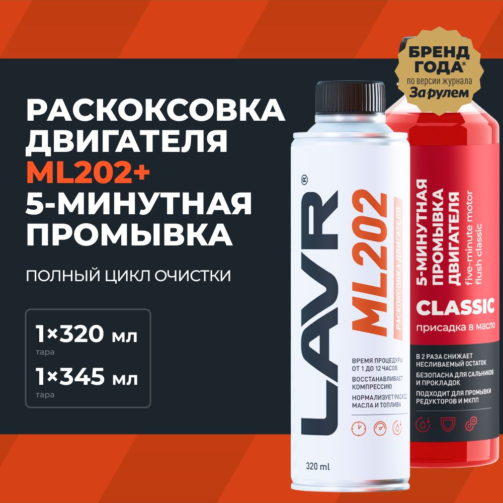 Раскоксовка ML202 и 5-минутная промывка двигателя LAVR