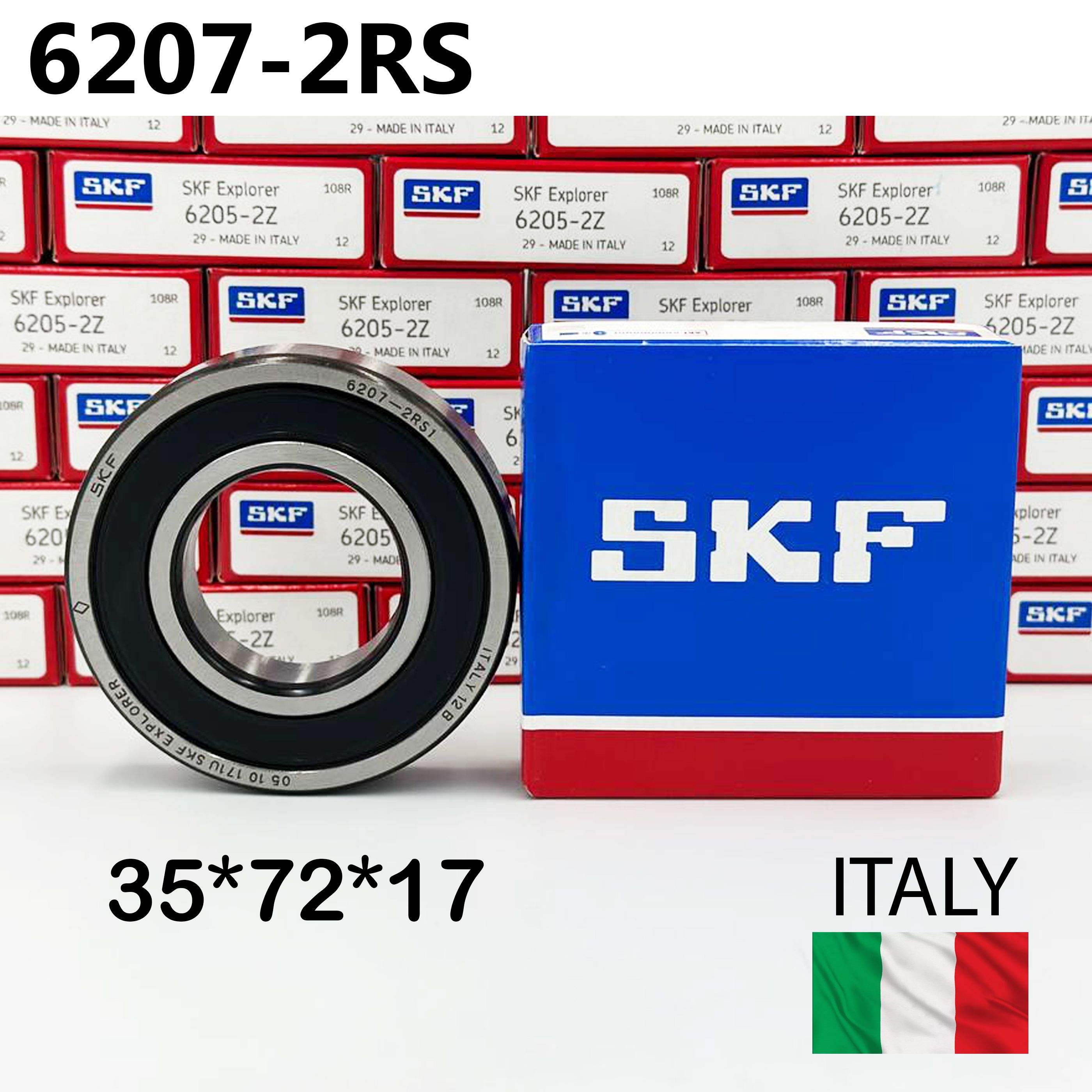 Подшипник SKF 6207-2RS (180207) размер 35*72*17 Италия, универсальный