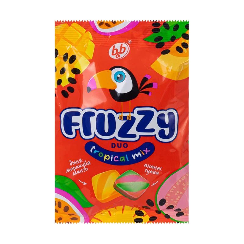 Конфеты жевательные, "Fruzzy" Duo тропический вкус (миксс), 180 г / 1 уп.