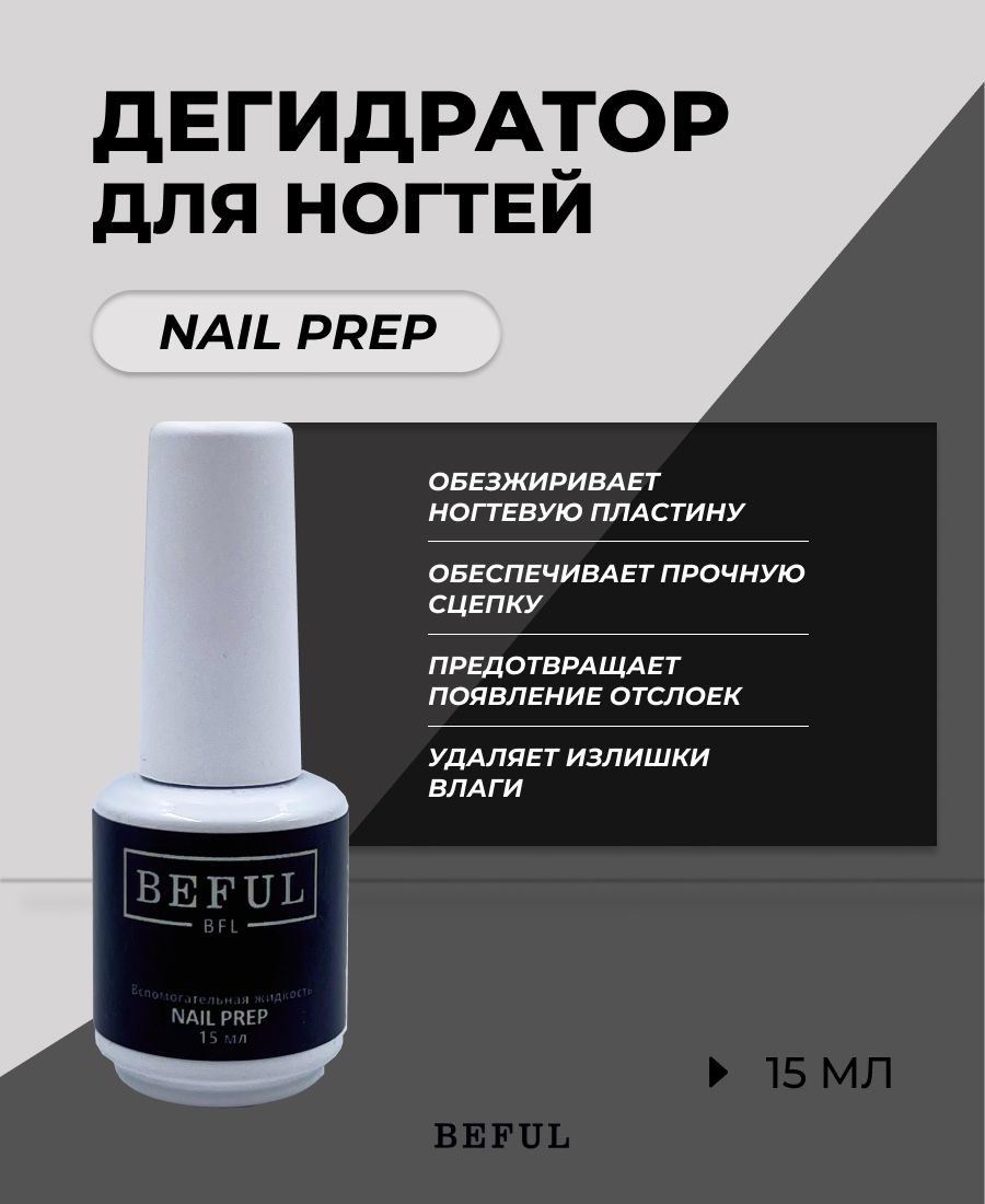 Дегидратор NAIL PREP для ногтей, маникюра и педикюра, 15 мл