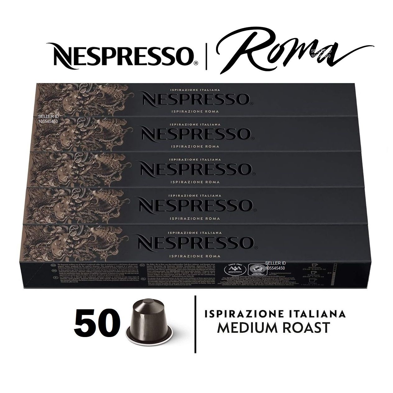 НаборкофеNespressoROMA,50капсул(5упаковок)