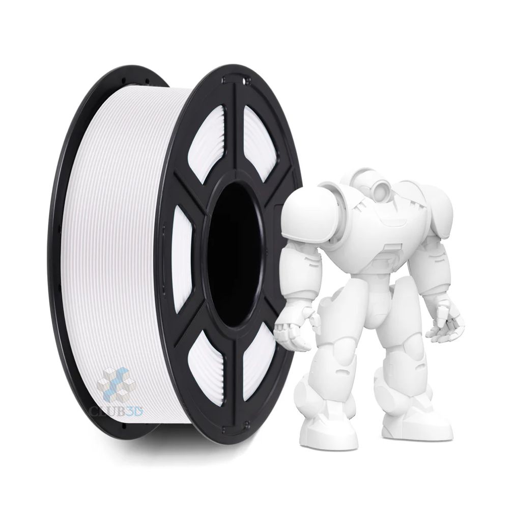 PLAпластик(FilamentПруток)дляFDM3DпринтеровCLUB3DBase-ЯркоБелый(White)1KG(1,75мм)