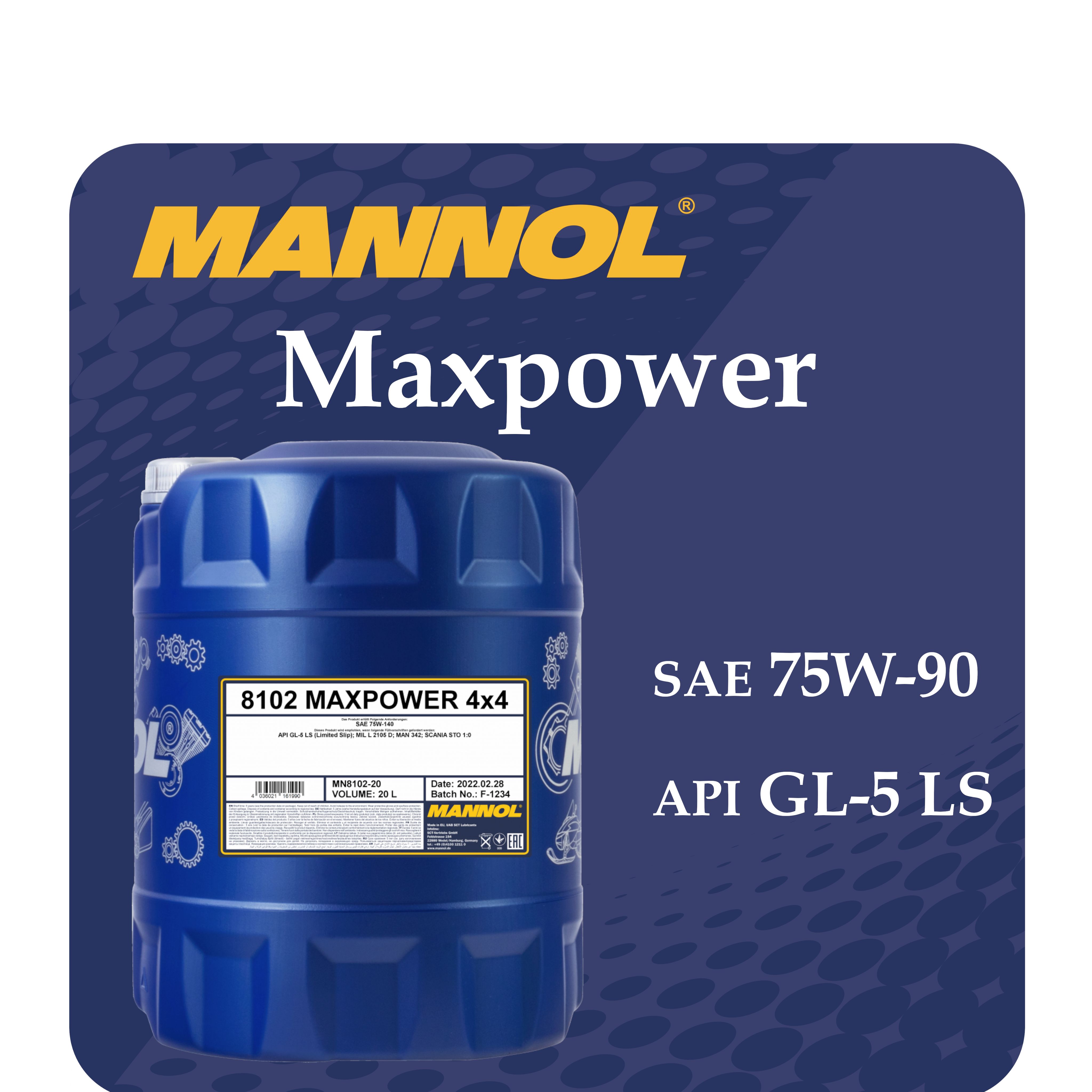 Маслотрансмиссионное75W-140СинтетическоеMaxpower4X420лAPI:GL-5LSMANNOLMN8102-20