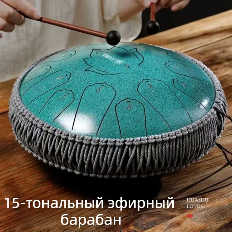 Глюкофон, тональный язычковый барабан, 35cm, 15 нот, до мажор, зеленый-LIYANLIANG