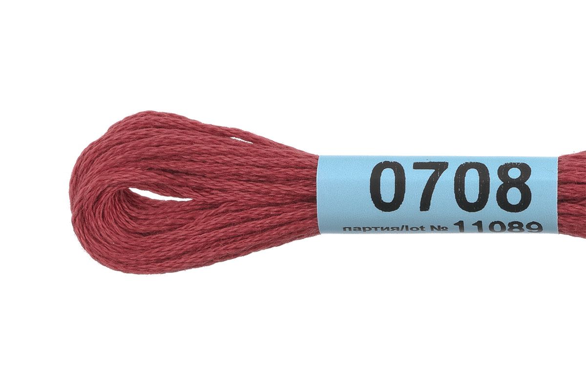 Мулине GAMMA нитки для вышивания 4 шт. по 8 м., 0708 светло-бордовый