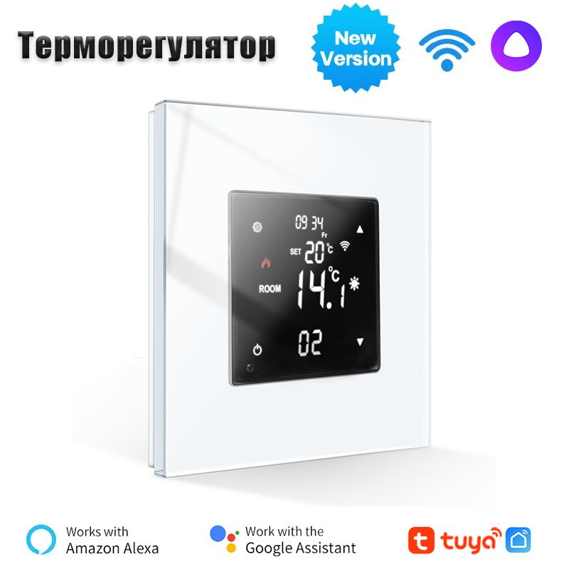 TOUCHMI Терморегулятор/термостат до 3500Вт Для теплого пола, Для газового котла, белый