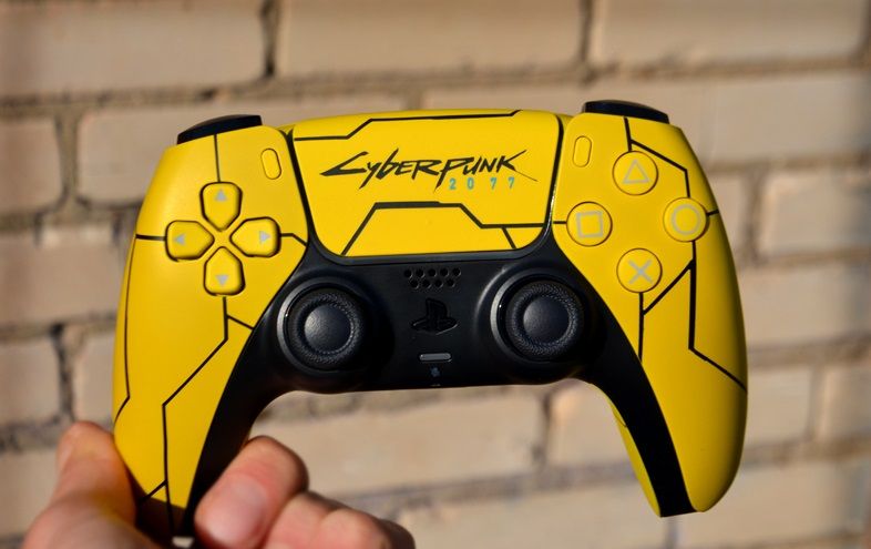 Кастомизированный Геймпад беспроводной для PS5 PlayStation 5 Cyberpunk Киберпанк