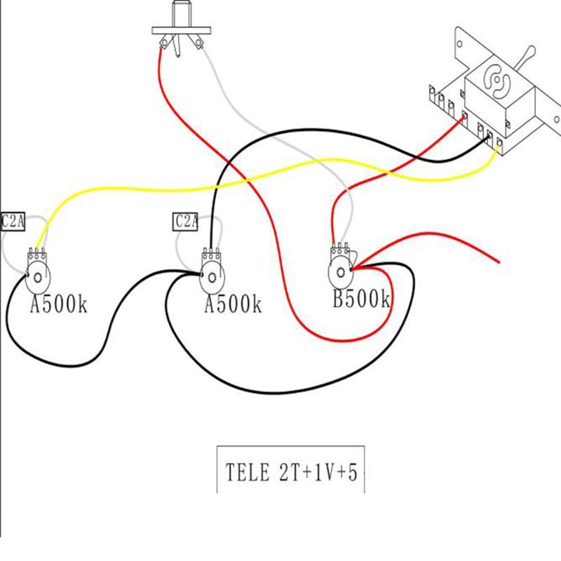 5-позиционный переключатель 500k Pots Ручки жгута проводов Звукосниматель для гитары