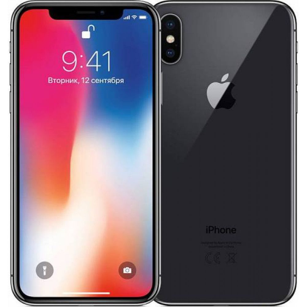 AppleСмартфонIphoneXGlobal3/256ГБ,черный,Восстановленный