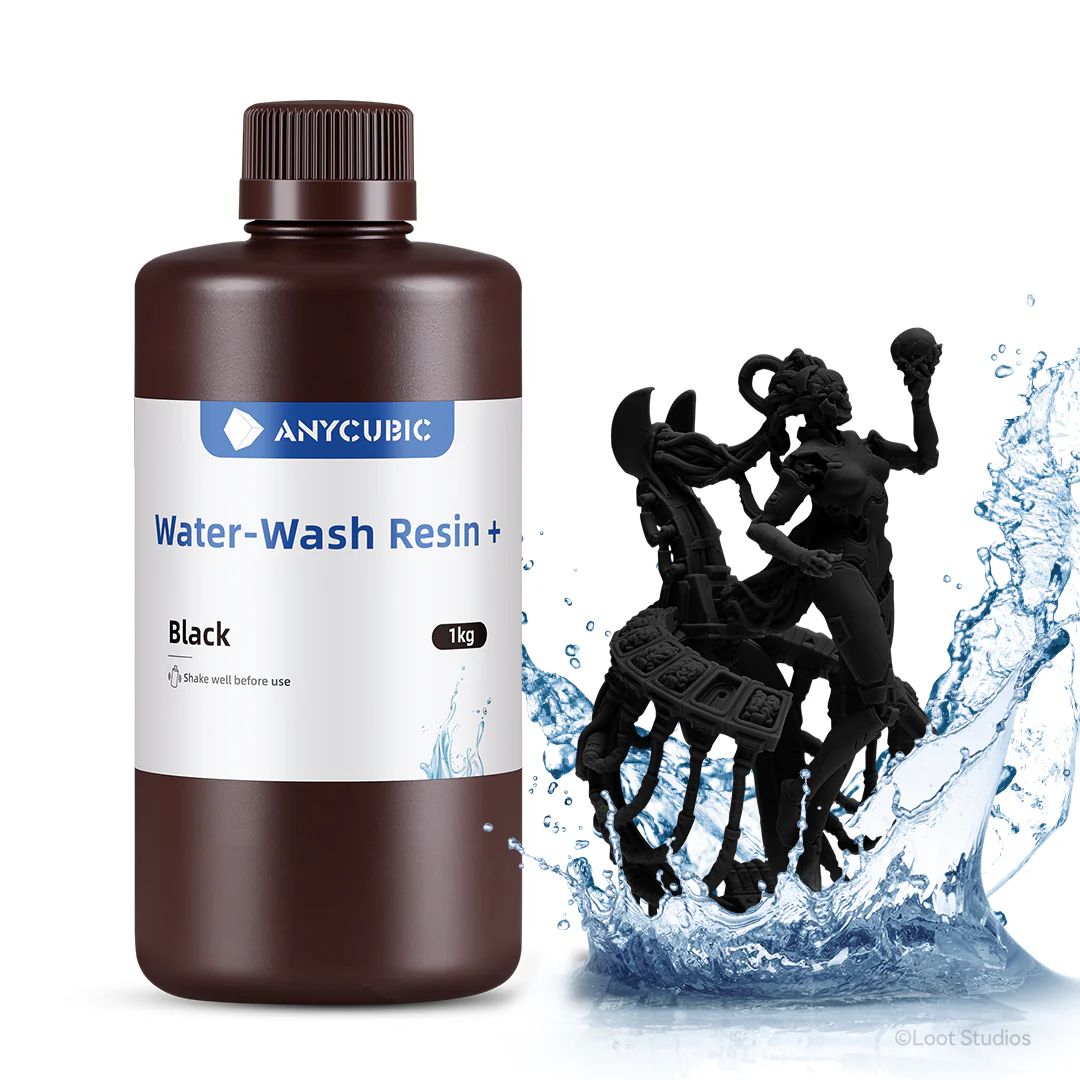 Фотополимернаясмоладля3дпечатиAnycubicWaterWashResin1кг,черный(black)