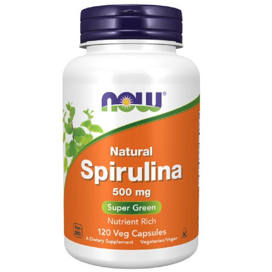 Спирулина органическая NOW Foods Spirulina 500 мг 120 капсул