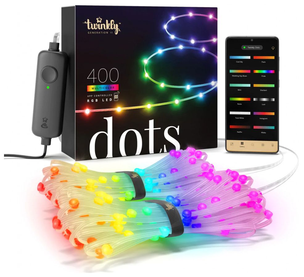 Светодиоднаясмарт-лентаTwinklyDots400LEDсWi-FiиBluetooth,clear