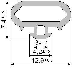 УплотнительдляалюминиевыхоконидверейЭЗУ-037/6Упаковка10метров
